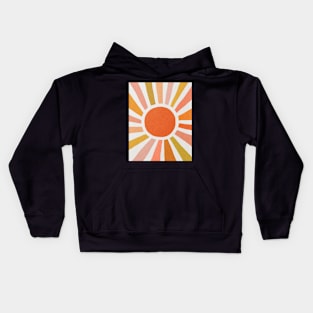 Summer sun, Mid century art print Kids Hoodie